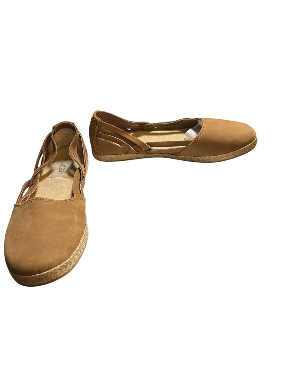 UGG Tippie Flats Size 7.5 Chestnut Nubuck Leather Cutout Slip-on Shoe NWT